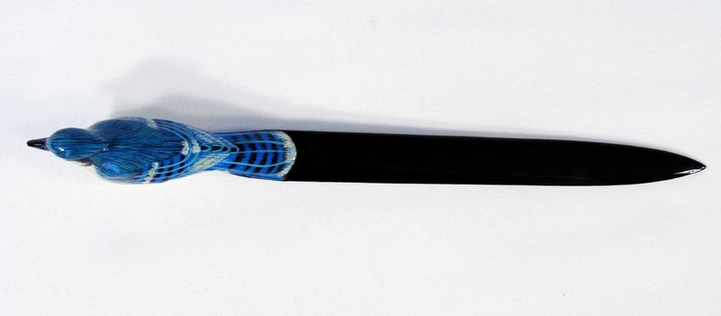 LX Hand Painted Blue Jay Bird Letter Opener - Image 3